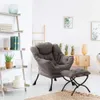 LITA Repose-pieds paresseux, canapé rembourré de style, chaise de lecture de loisirs moderne avec accoudoirs pour salon, chambre à coucher et petit espace, gris foncé