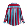 UNIZERA automne hiver vêtements pour femmes mode décontracté polyvalent col Polo rayure panneau chemise 240322