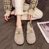 Luxus Fashion Design Metal Schnalle Boken Schuhe Frauen voller Leder 2024 Frühling Neues Rindfleisch Wildleder komfortable weiche Softtop Big Schuhe