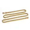 factory price 20 inch rope 18 K gold stainless steelmen rope necklace cuban link chain necklace