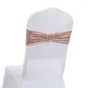 Chair Covers 10pcs Metallic Spandex Sash Wedding Lycra Band Stretch For Decoration Party Dinner Banquet