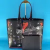 Borsa a tracolla CL classica del designer di marca francese Borsa a tracolla da donna con fondo rosso Leopardo nero Borsa a mano da lavoro di fascia alta di lusso Borsa per la spesa di grande capacità