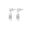 Stud Earrings Sparkling Fish Bone Earring 925 Silver Jewelry With Clear CZ