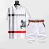 Sommer Kurzarm Dünne Polo-Shirt Sport Stück Neue Herren Trainingsanzug Solide Set Casual Jogging A8