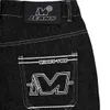 Y2k Jeans Hip Hop Brief Gedrukt Zwarte Broek Mannen Vrouwen Trend Mode Punk Losse Rechte Wijde Pijpen Broek Streetwear 240311