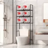 1set Black/white 3-layer with Floor-standing, Toilet Rack and Basin Shelf, Home Bathroom Storage Accessories