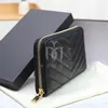 Luxury Designer Wallet Leather Wallet Women's Zip Long Card Holder Coin Purse V Line Single Pull Clutch Real leather purses black