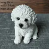 Cute Bichon Frise Simulation Sculpture Decoration Puppy Pet Model Home Room Decoration Resin Crafts Bedroom Entrance Decoration 240323