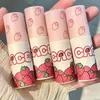 1/2/4PCS Kolor Brown warg Glaze Matte Liquid Lipstick Cute Strawberry Waterproof Veet Red Lip Mud Cheek Rouge Tint 89ci#