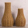 Vases Retro Imitation Rattan Vase Simple Desktop Indoor Flower Pot Countryside Pastoral American Style Holder Office Home Decor