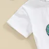 Kläderuppsättningar småbarn Baby Boys Girls First Birthday Outfit Golf Theme T-shirt och shorts Set 1st Cake Smach Clothes