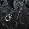 Hänge halsband ovanliga saker silverfärg geometrisk upphängning lång kedjor halsband för kvinnor gotiska hängsmycken smycken tillbehör 2024