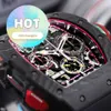 Hot RM Movement Wrist Watch Mens Watch RM65-01 Série RM6501 NTPT Black Carbon Fiber Dial 43.15*49,95mm Rastreamento duplo