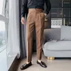 Trajes para hombre 2024, pantalones de vestir de negocios para primavera y otoño, traje Formal Social de oficina de Color sólido para hombre, pantalones informales para boda para hombre