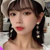 Stud Earrings Wholesale 10 Pairs Golden Star String Tassel Classic Romantic Girl Ladies Jewelry Gift 2024