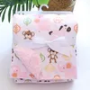 born Swaddle Coral Fleece Cartoon Double Layer Blankets Kids Envelope Stroller Wrap For Baby Bedding 240322