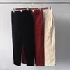 Women's Pants High Quality! French Vintage Corduroy Slimming Leg Mid-high Waisted Twisted Seam Curved Trousers