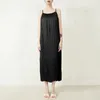 캐주얼 드레스 드레스 여름 민소매 슬립 여성 단색 느슨한 스트레치 miyake 주름 스트리트웨어 패션