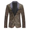 Mens Magic Color Color-Blocking Sequin blazer Singer Host Stage Performance blazer 240313