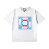 24SS Designer Trendy Brand T-shirt Bröstbrev skiktad tryckt kort ärm High Street Löst stor casual T-shirt 100% Pure Cotton Men's and Women's Top Asian Size M-XXXL