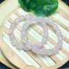 Figurines décoratives naturel Rose Quartz seau perles Bracelet femmes mode Reiki clair rond pierre brin bracelets bijoux cadeau 8X11MM