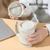 Tumblers WorthBuy 450 ml Tumbler With Spoon 304 Rostfritt stål Vattenmugg Camping Portable Coffee Cup Leak Proof Milk Drinking