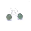 Boucles d'oreilles pendantes en pierre d'aventurine verte pour femmes, breloques en cristal de Protection de l'environnement, bijoux à la mode, 10MM 12mm