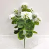 Dekorativa blommor Simulerade Begonia Flower Geranium Artificial Wedding Home vardagsrum Dekoration