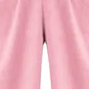 Pantalones de mujer para mujer color sólido verano lino suelto damas pantalón cómodo athleisure recortado cintura elástica pantalones de bolsillo lateral