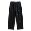 Washed Pure Cotton Workwear Pants Mens Rivet American Straight Leg Loose Black Casual Trendy Brand Wide