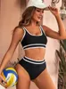 Costumi da bagno donna Bikini Costume da bagno donna 2024 Solid Sling Bikini Set Sexy vita alta Estate Due pezzi Beach Wear Costume da bagno femminile