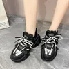 Casual Shoes Autumn Lace Up Wedges Women Silver Chunky Sneakers 5cm Platform Boots Tenis Walking Trainers Dad Woman