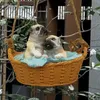 Decorative Figurines Swinging Puppy Hanging Figurine Cute Handmade Dog Statue Miniature For Outdoor Landscape Tree Patio Office Decoration