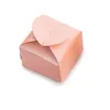 선물 랩 50pcs/로트 핑크 골판지 상자 세례 선호도를 선호하는 웨딩 팩 초콜릿을 먹을 작은 상자 도매