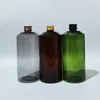 収納ボトル15pcs 300ml空のグリーンペットアルミニウムスクリューキャップパーソナルケアパッケージングボトルトナーローションクリームシャンプーオイル水