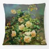 Pillow Antique Classic Flower Pot Still Life Oil Painting Art Cover Rose Daffodil Tulip Royal Style Case