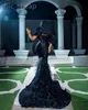 ASO EBI 2024 Stylowa czarna syrenka Sukienka Promowa cekinowa koronkowa wieczór Formalne przyjęcie Drugi przyjęcie 50. urodziny suknie zaręczynowe sukienki szat de soiree zj56 es
