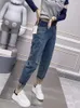 Женские джинсы Y2k, большие размеры, рваные летние тонкие модели 2024, брюки Harun Fat Mm Nine Points Dad S-4XL, 40-100 кг