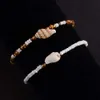 Smycken bohemisk etnisk stil strand ris pärla conch kedja dubbel lager kombination set fotprydnad