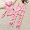 Juicy Womens Tracksuit Two PieceSet Tracksuit Womens Juicy Tracksuit Suits outfit jogging Velor Sweatshirt Woman Hoodie Pants Suit Womens Spring Sport Set xx