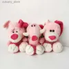 Gevulde pluche dieren 23 cm Kawaii roze Froest dier knuffels Leeuw Ephant honden konijnen Peluch poppen pluche roze konijntje speelgoed voor meisjes romantische geschenken L240320