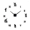 Horloges murales Bref Fashion Clock Design Acrylique Miroir Europe DIY 3D Autocollants Grande montre à quartz décorative pour salle d'étude
