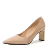 HBP icke-varumärke ny produkt Pure Color Office Occupation Slip-on Dress Shoes Top Grade Big Size 35-36 Ladies High Heel Pumps