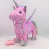 35cm Sequin Electronic Pet Walking and Singing Unicorn Toys for Toddlers Lovely Plush Doll Kid Birthday Gift 240319