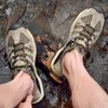 HIKEUP – chaussures de Fitness pour hommes, baskets d'alpinisme en cuir véritable, maille d'extérieur, respirantes, confortables, décontractées, sport, chasse