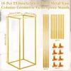 Vaser 16 PCS Gold Wedding Flower Stand 23.6 '' Metal Tall Centerpiece Floor Party Decoration Freight Free