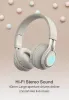 Headphone/Headset fashion luminous RGB music girl headset BT 5.0 headmounted wireless bluetooth children's headset with mic cute for Kids