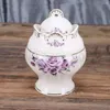 Teaware Sets Matcha Set Purple Rose Coffeeware 15 Piece Porcelain Tea For Adults Wedding Service Tools Kitchen Dining Bar