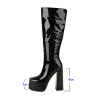 Botas 2023 Winter Women Knee High Boots Plataforma grossa de calcanhar alto