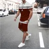 남성용 트랙복 남성 여름 단색 트랙 슈트 패션 티셔츠 반바지 캐주얼 의상 세트 남성 스포츠 조깅복 대형 의류